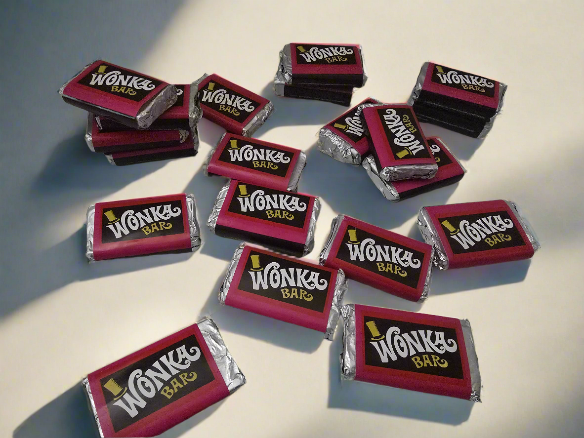 Every orde 6 Mini Willy Wonka Chocolate Bar With 1 Golden Ticket in every bar