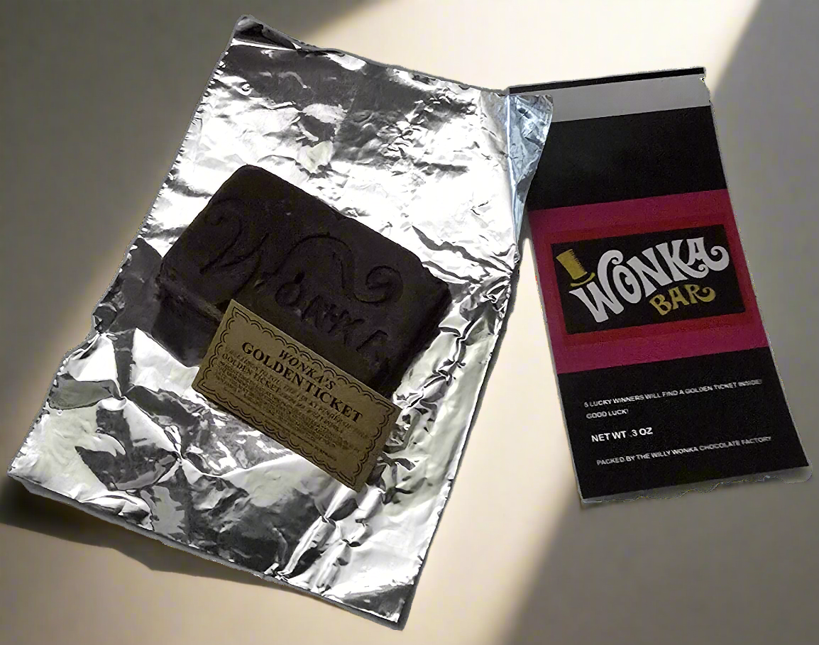Every orde 6 Mini Willy Wonka Chocolate Bar With 1 Golden Ticket in every bar